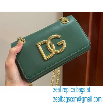 Dolce  &  Gabbana Calfskin 3.5 Chain phone bag Green